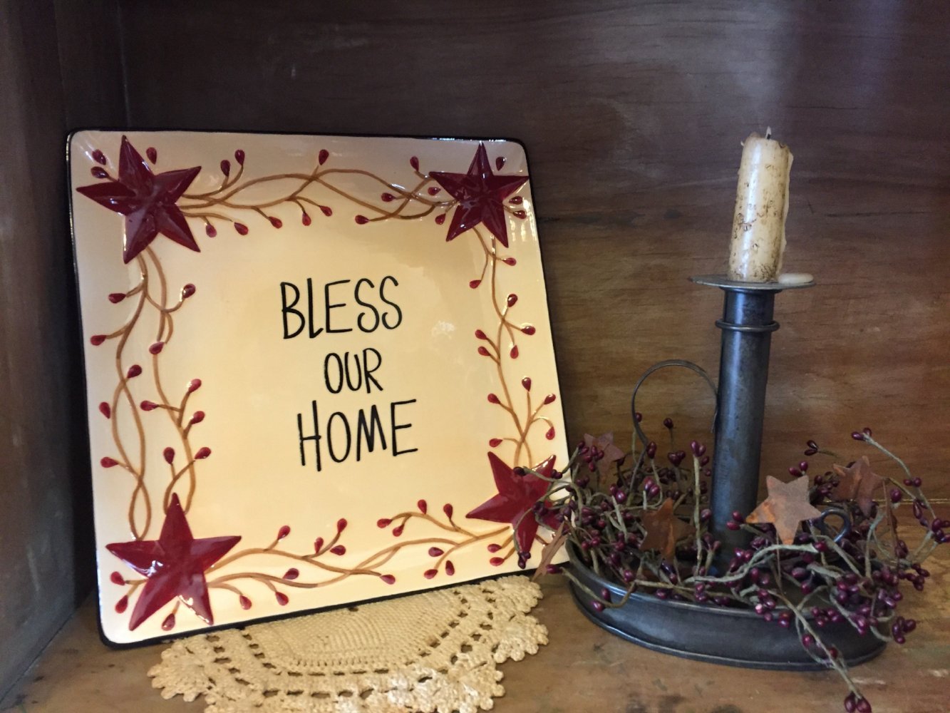 Berry Vine Bless Our Home Square Server