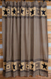 Colonial Star Black Shower Curtain