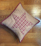 Colonial Star Burgundy Quilted Pillow 16" Filled