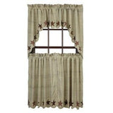 Abilene Star Scalloped Lined Swag Curtains - Primitive Star Quilt Shop - 2