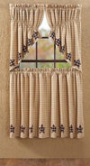 Bingham Star Applique Lined Prairie Swag Curtains - Primitive Star Quilt Shop - 2