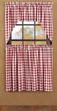 Buffalo Red Check Lined Swag Curtains - Primitive Star Quilt Shop - 2