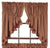 Burgundy Star Scalloped Lined Prairie Swag Curtains