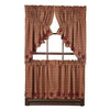 Burgundy Star Scalloped Lined Prairie Swag Curtains - Primitive Star Quilt Shop - 2