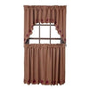 Burgundy Star Scalloped Lined Swag Curtains - Primitive Star Quilt Shop - 2