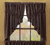 Burlap Chocolate Prairie Swag Curtains - Primitive Star Quilt Shop - 1