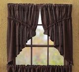 Burlap Chocolate Prairie Swag Curtains - Primitive Star Quilt Shop - 1