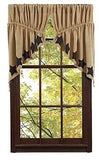 Burlap Natural Black Stencil Star Prairie Swag Curtains - Primitive Star Quilt Shop