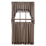 Navy Star Scalloped Lined Swag Curtains - Primitive Star Quilt Shop - 2