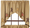 Stratton Burlap Applique Star Swag Curtains - Primitive Star Quilt Shop - 1