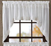 White Ruffled Sheer Swag Curtains - Primitive Star Quilt Shop - 1