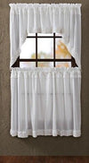 White Ruffled Sheer Swag Curtains - Primitive Star Quilt Shop - 2