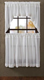 White Ruffled Sheer Swag Curtains - Primitive Star Quilt Shop - 2