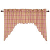 Elaine Rouge Scalloped Lined Swag Curtains - Primitive Star Quilt Shop