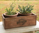 Elkhorn Herbs Planter with Two Pots - Primitive Star Quilt Shop