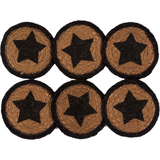 Farmhouse Star Stencil Braided Coaster 4" - Set of 6