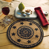 Farmhouse Star Stencil Round Braided Tablemat 13" - Set of 6