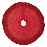 Festive Red Burlap Ruffled Mini Tree Skirt 21"