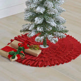 Festive Red Burlap Ruffled Mini Tree Skirt 21"