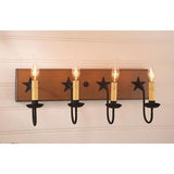 Four-Arm with Stars Sturbridge Series Vanity Light in 4 COLORS - Primitive Star Quilt Shop - 2