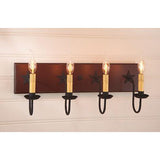 Four-Arm with Stars Sturbridge Series Vanity Light in 4 COLORS - Primitive Star Quilt Shop - 3