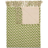 Green Chevron Woven Throw