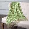 Green Chevron Woven Throw