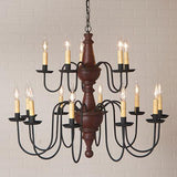 Harrison Two Tier Americana Series Wooden Chandelier in 5 COLORS - Primitive Star Quilt Shop - 2