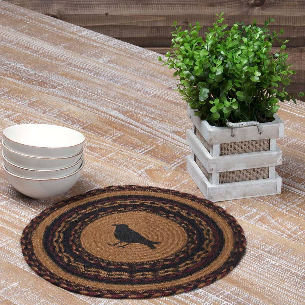 Heritage Farms Crow Braided Tablemat 13" - Set of 6