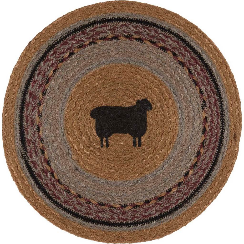 Heritage Farms Sheep Braided Tablemat 13" - Set of 6