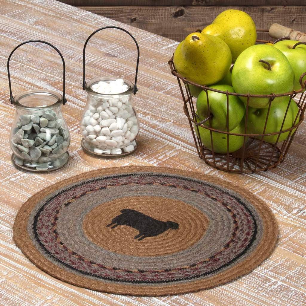 Heritage Farms Sheep Braided Tablemat 13" - Set of 6