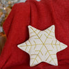 HO HO Holiday Snowflake Pillow 14x12" Filled