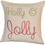 Holly & Jolly Pillow 18" Filled