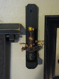 12" Black Wood Sconce - Grungy Drip Ivory Timer Candle - Primitive Star Quilt Shop - 3