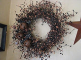 20" Grapevine Wreath with Rusty Bells - Primitive Star Quilt Shop