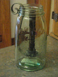 Ball Mason Jar with Barn Roof Taper Candle Holder - Primitive Star Quilt Shop