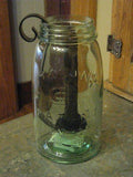 Ball Mason Jar with Black Taper Candle Holder - Primitive Star Quilt Shop