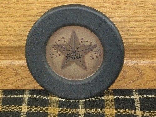 Black Border Faith Star Plate - Primitive Star Quilt Shop