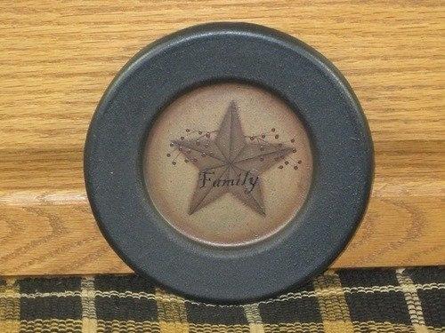 Black Border Family Star Plate - Primitive Star Quilt Shop