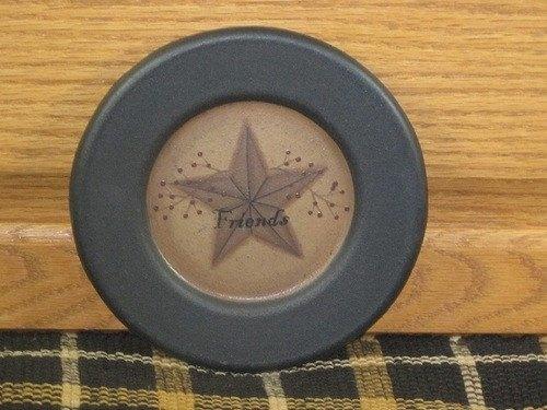Black Border Friends Star Plate - Primitive Star Quilt Shop
