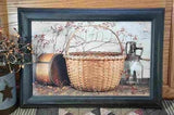 Irvin Hoover Still Life - Basket Butter Churn - Primitive Star Quilt Shop