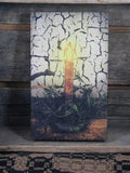 Lighted Canvas Print - Candle & Pine - Primitive Star Quilt Shop - 1