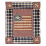 Independence Flag Quilted Throw - Primitive Star Quilt Shop