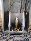 Ivory Wall Candle Holder with Timer Taper Candle - Primitive Star Quilt Shop - 8
