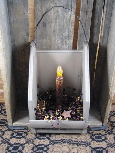 Ivory Wall Candle Holder with Timer Taper Candle - Primitive Star Quilt Shop