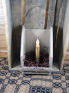 Ivory Wall Candle Holder with Timer Taper Candle - Primitive Star Quilt Shop - 2