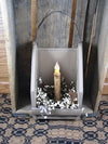 Ivory Wall Candle Holder with Timer Taper Candle - Primitive Star Quilt Shop - 6