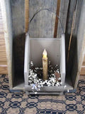 Ivory Wall Candle Holder with Timer Taper Candle - Primitive Star Quilt Shop - 6