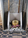 Ivory Wall Candle Holder with Timer Pillar - Primitive Star Quilt Shop - 7