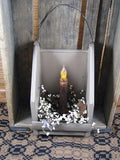Ivory Wall Candle Holder with Timer Taper Candle - Primitive Star Quilt Shop - 7